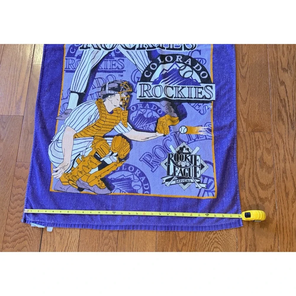 Vintage 90s‎ Colorado Rockies MLB Beach Towel Franco Mfg Rookie League